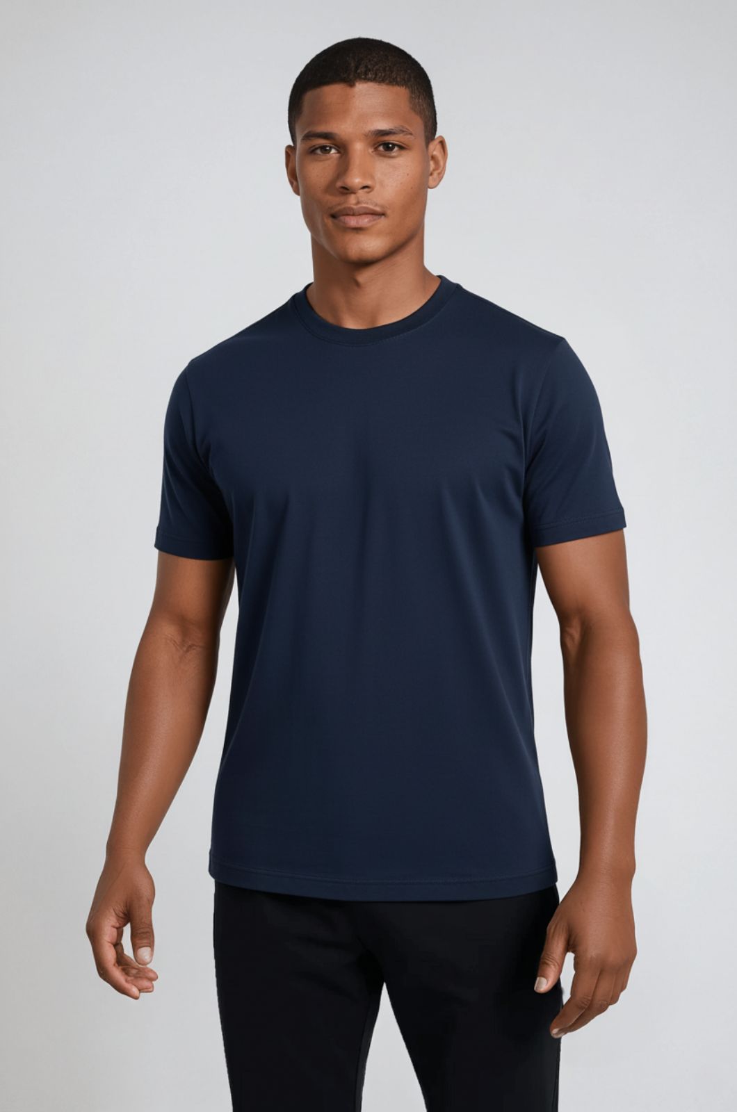 メンズ スリムフィット Tシャツ ネイビーブルー
