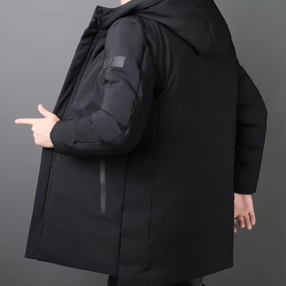 エレガントなロングメンズジャケット