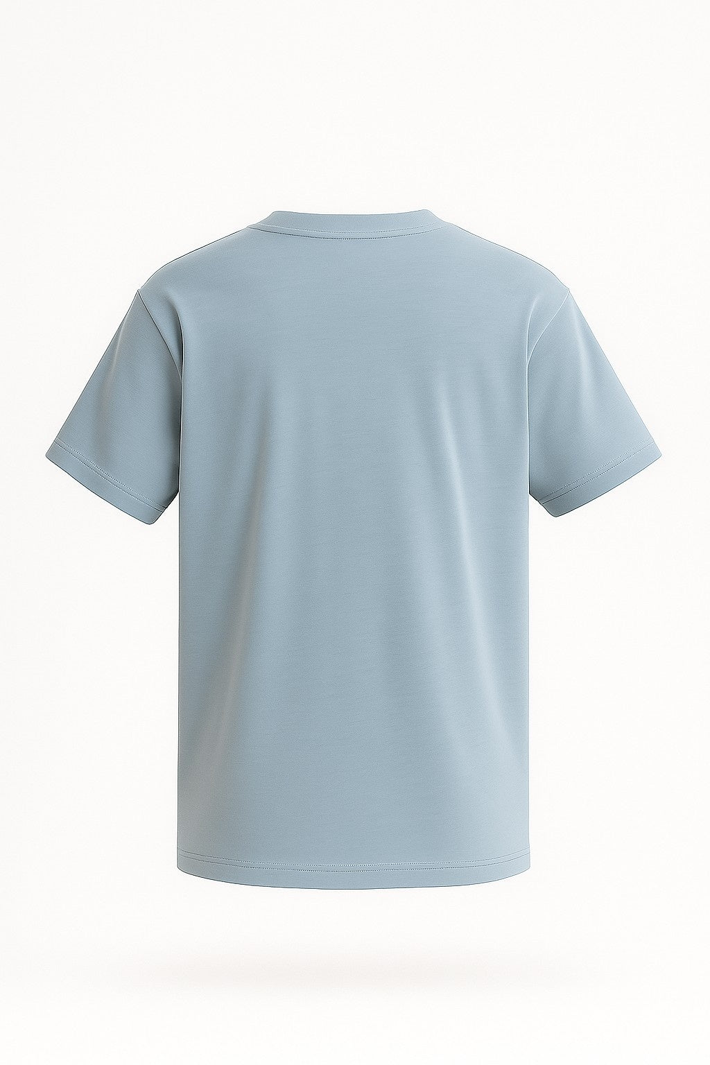 コットン製メンズTシャツ – 通気性のある短袖ラウンドネック – フォグブルー