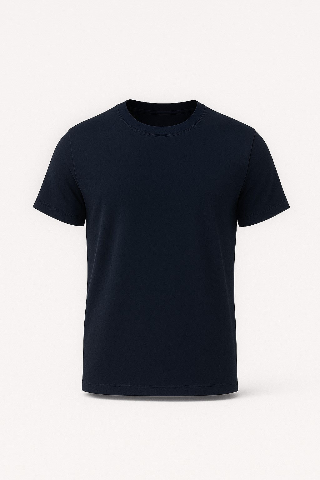 コットン製メンズTシャツ – 通気性のある半袖ラウンドネック – ネイビーブルー