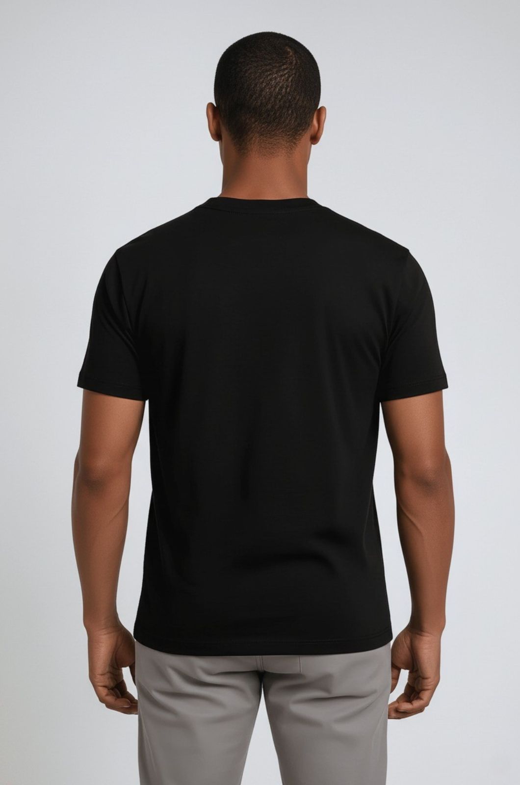 メンズ スリムフィット マーセライズド Tシャツ ブラック