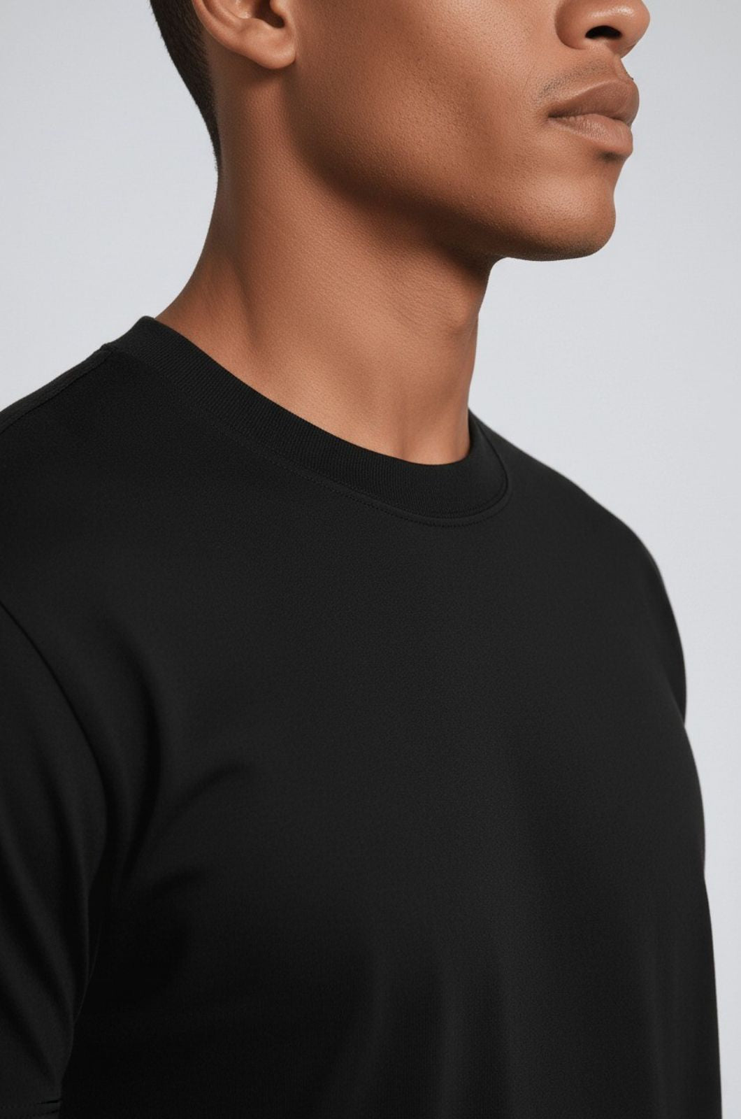 メンズ スリムフィット マーセライズド Tシャツ ブラック