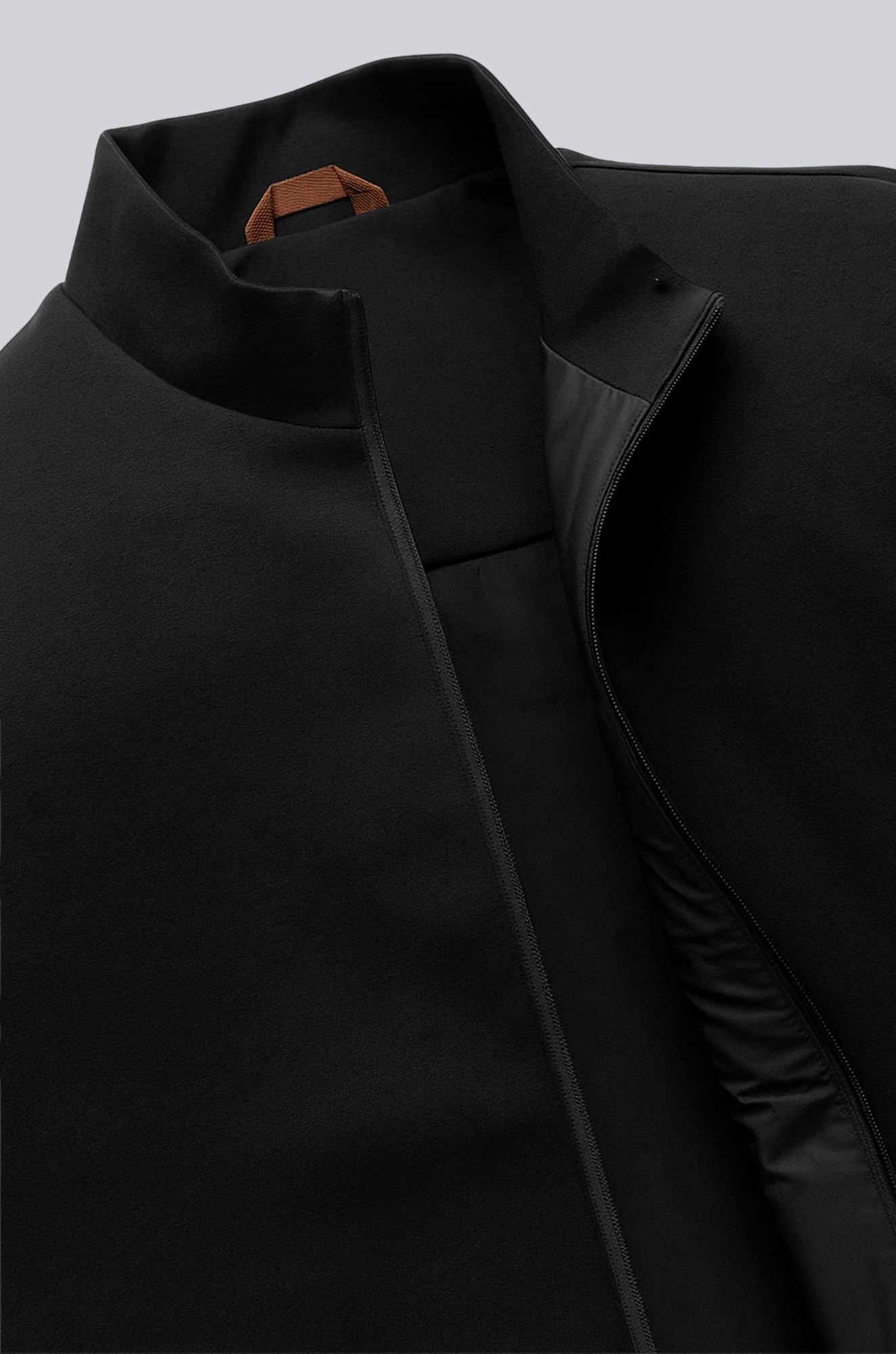 メンズカジュアルスタンドカラーウエストジャケット(ジッパー付き)