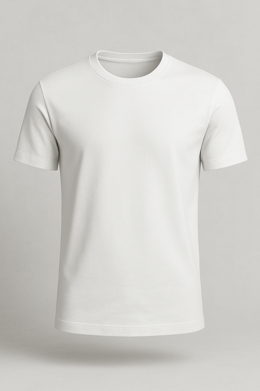 男性用ホワイトスリムフィットTシャツ