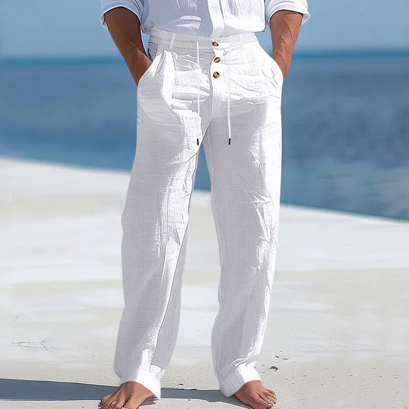 リネンの夏用パンツ
