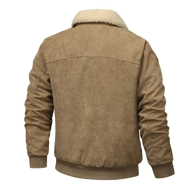 エレガントなコーデュロイフリースジャケット