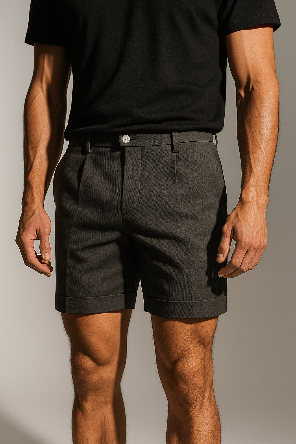 レッグとポケット付きのメンズショーツ – スレートグレーで多用途