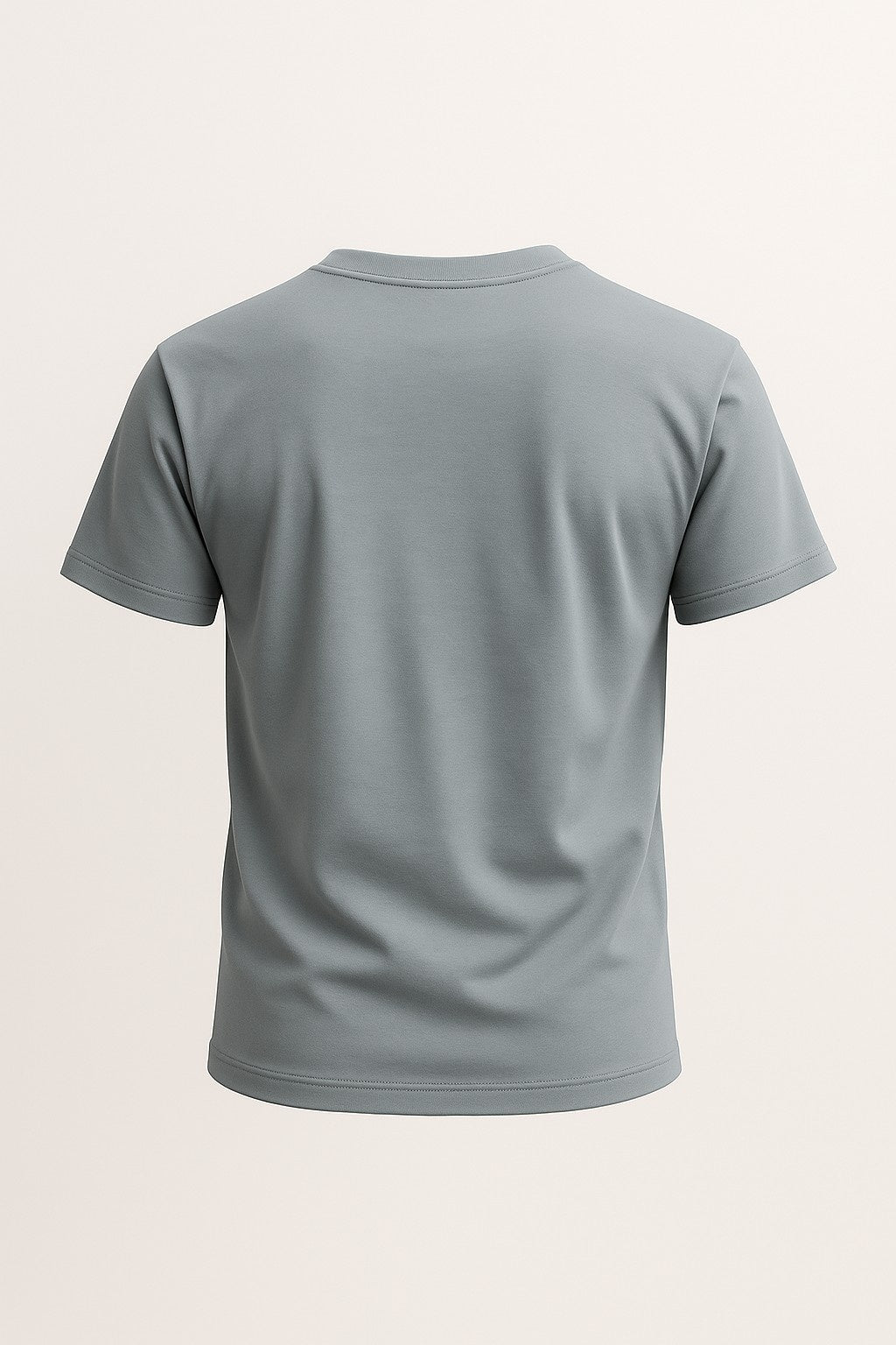 コットン製メンズTシャツ – 通気性のある半袖ラウンドネック – 鉄灰色