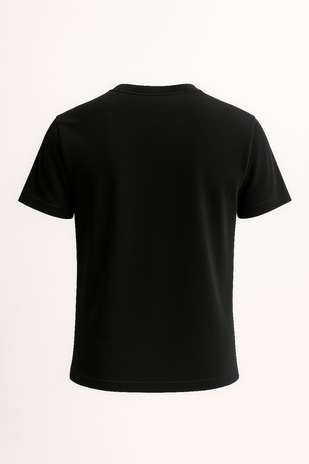 コットン製メンズTシャツ – 通気性のある半袖ラウンドネック – ブラック