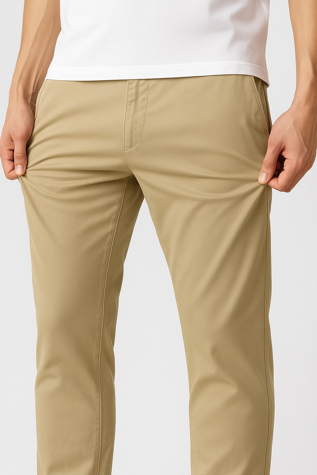メンズパンツ – ストレートフィット コットン ストレッチ