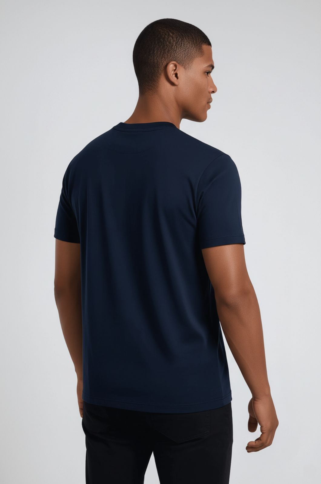 メンズ スリムフィット Tシャツ ネイビーブルー