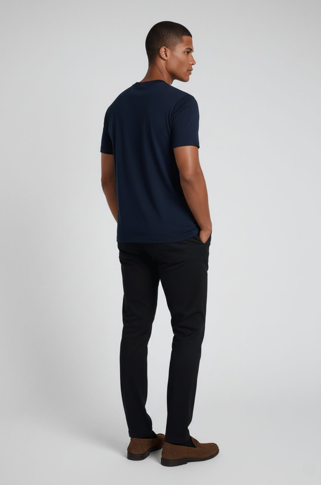 メンズ スリムフィット Tシャツ ネイビーブルー