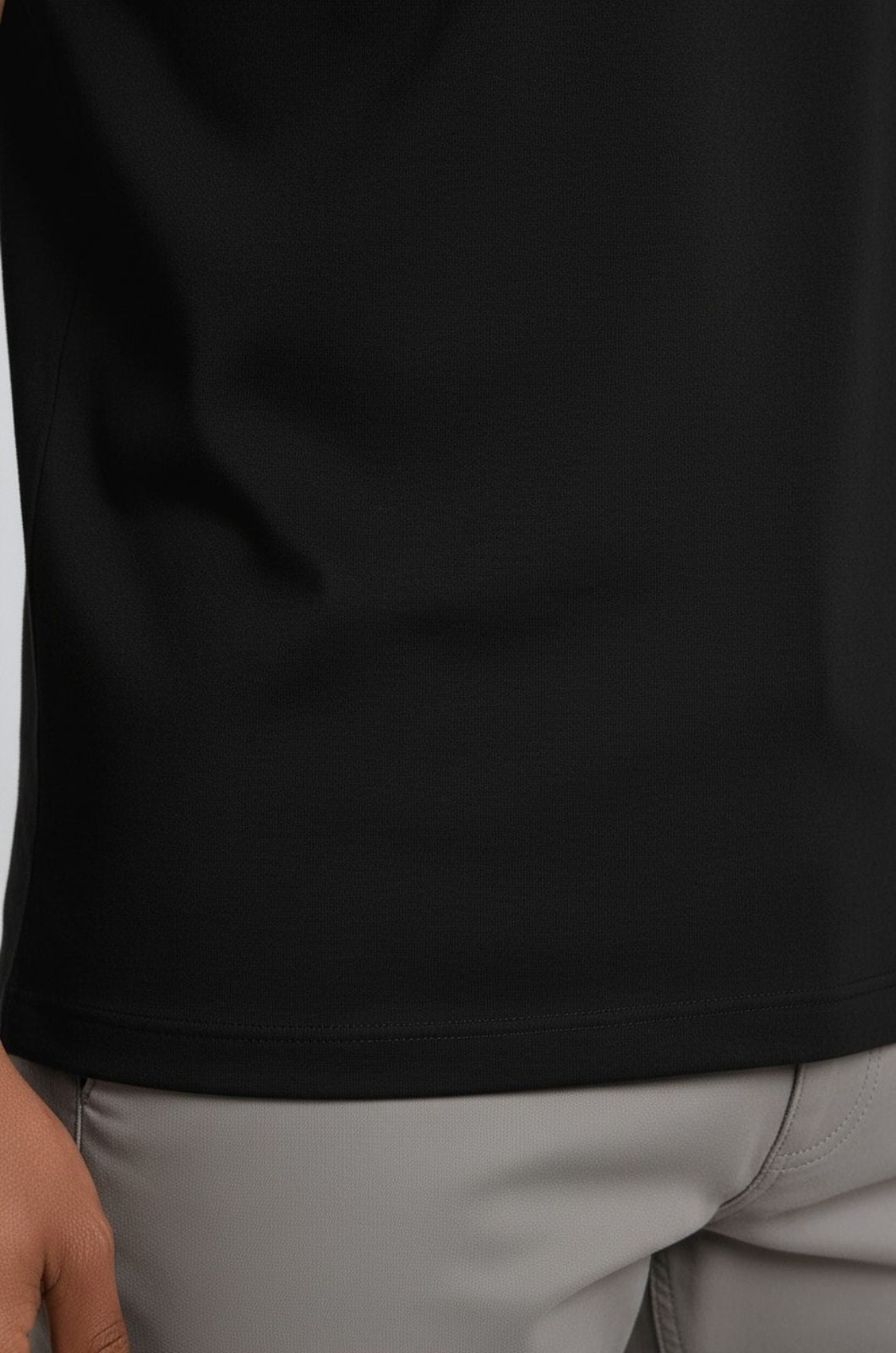 メンズ スリムフィット マーセライズド Tシャツ ブラック