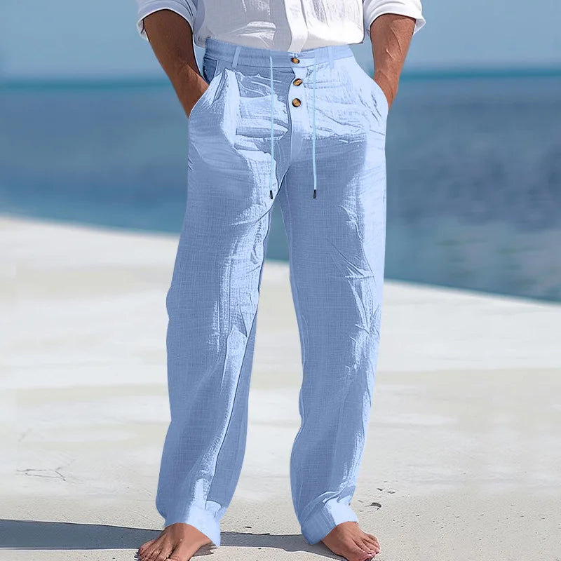 リネンの夏用パンツ