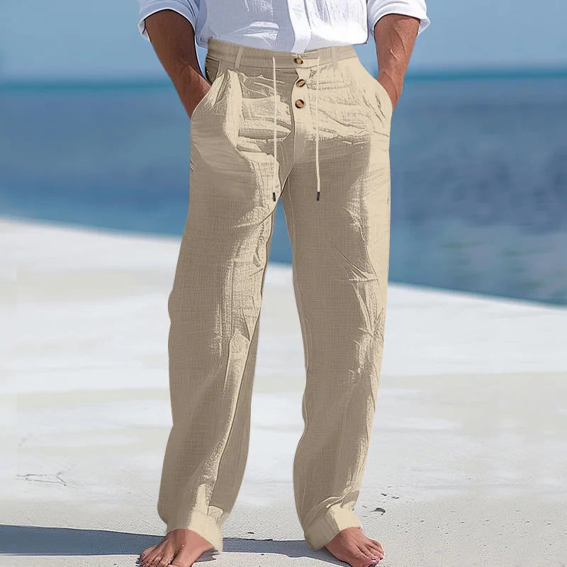 リネンの夏用パンツ