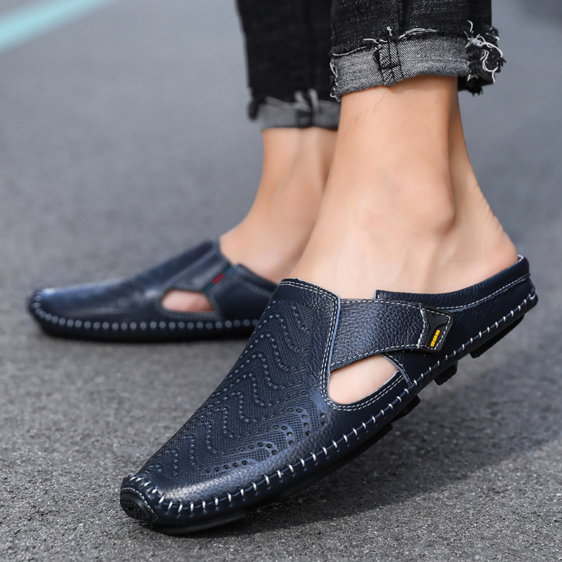 通気性のあるイタリア製レザーサンダル