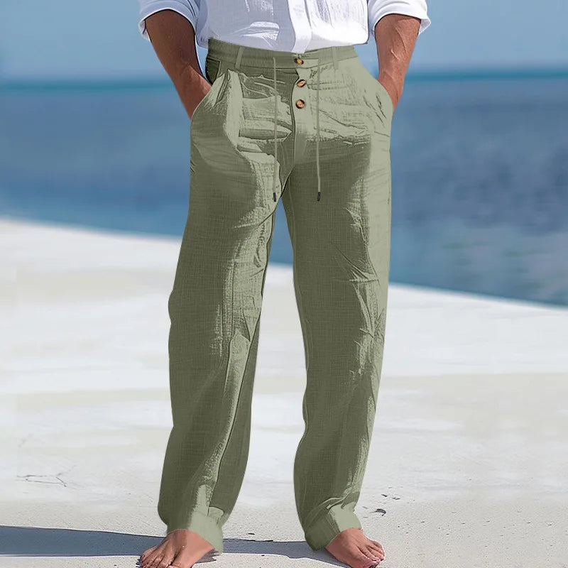 リネンの夏用パンツ