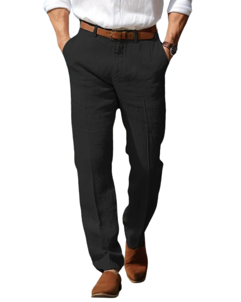 エレガントなリネンパンツ