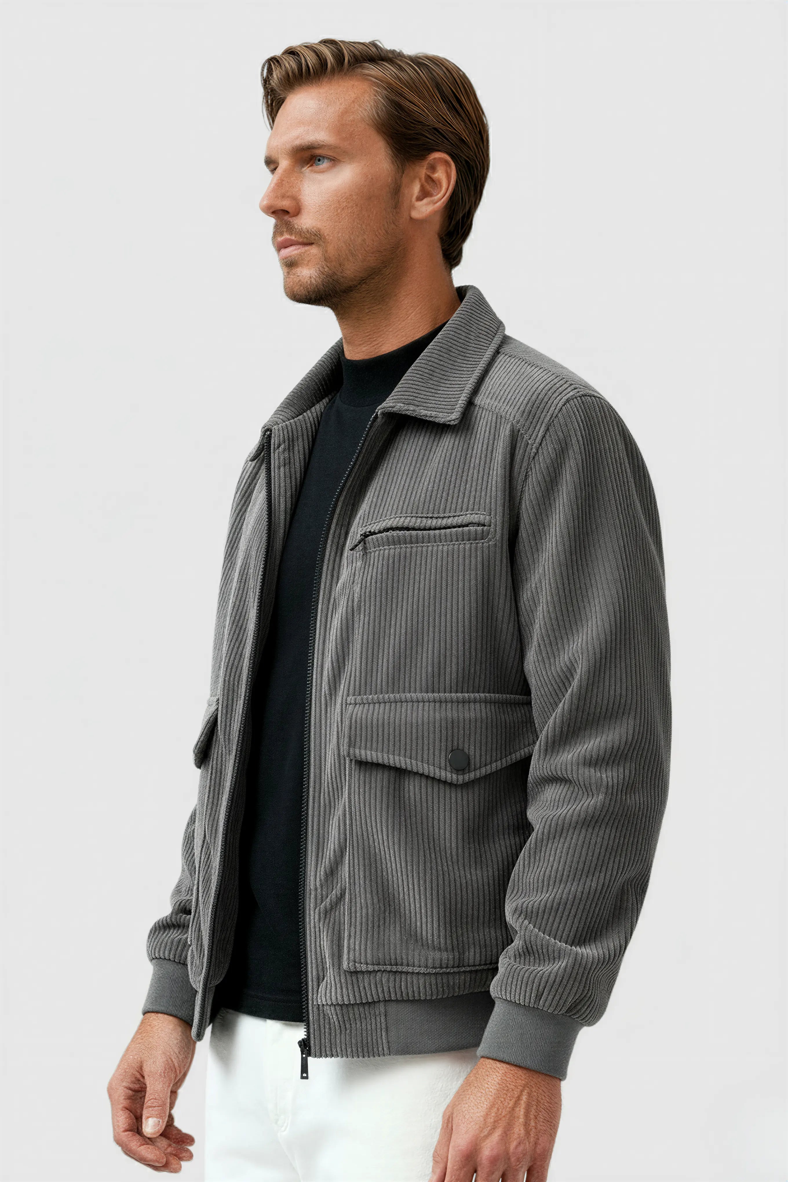 ヘレ コーデュロイジャケット – グレー